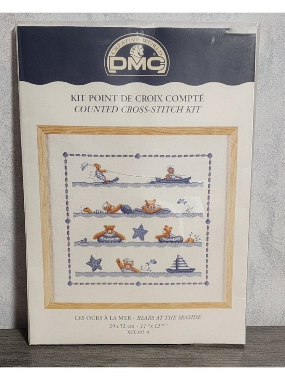 DMC Creative World Cross Stitch Kit Bears at the Seaside XC0393-A New